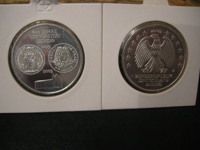 (afbeelding voor) 10 Euromunt Duitsland 2009 A - 600 jaar universiteit Leipzig